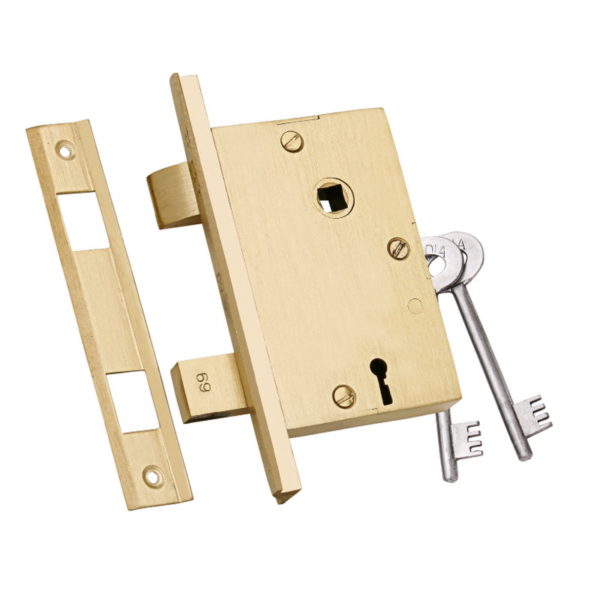 1115 45 BRASS MORTICE LOCK